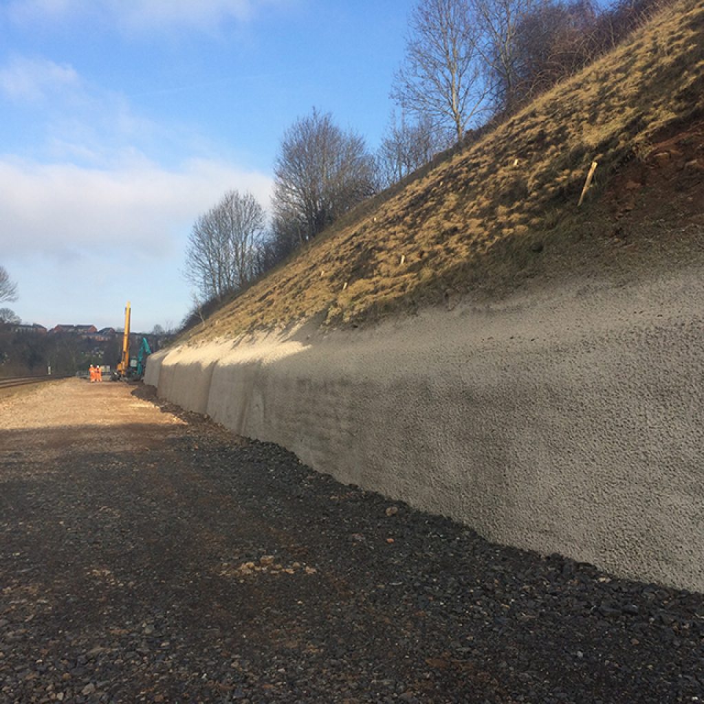 CAN Geotechnical Ltd recently completed a soil nailing and sprayed concrete project on a rail widening scheme to increase the number of existing tracks.