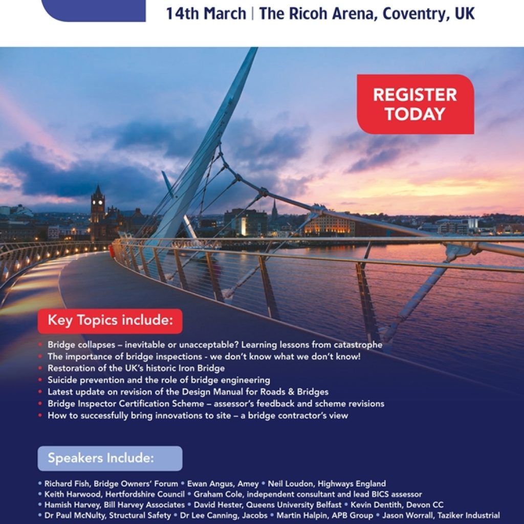 The Structural Concrete Alliance will be exhibiting on stand A10 at the Bridges Show taking place at the Ricoh Arena in Coventry on 14 March.
