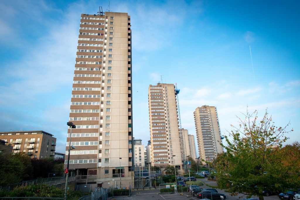 Brentford Towers in West London form an imposing cluster in an estate within the capital’s Hounslow district.
